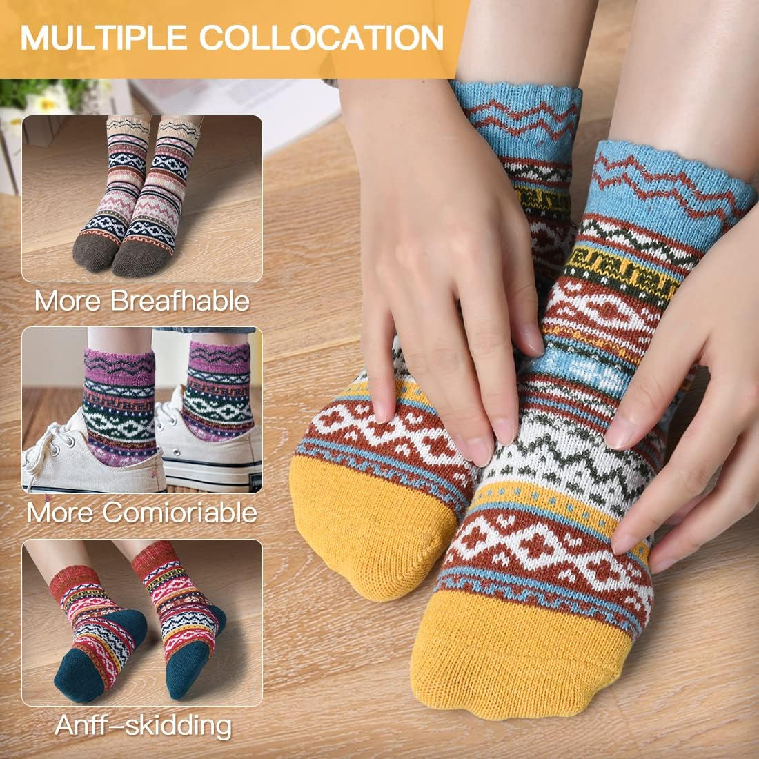 Socks for Women Winter Thick Warm Wool Socks Cozy Crew Christmas Gift