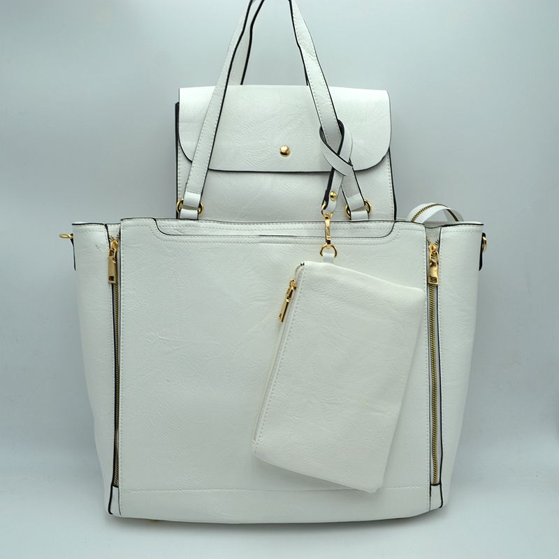 3 in 1 Side Zipper Women's Tote Handbag set