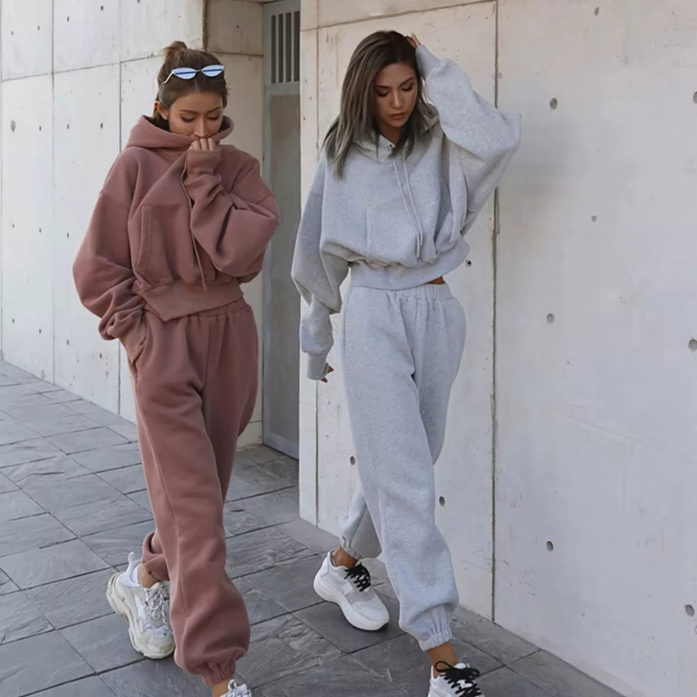 2024 Autumn Winter Women'S New Long Sleeved Hat Casual Sweater Coat Women'S Sports Set