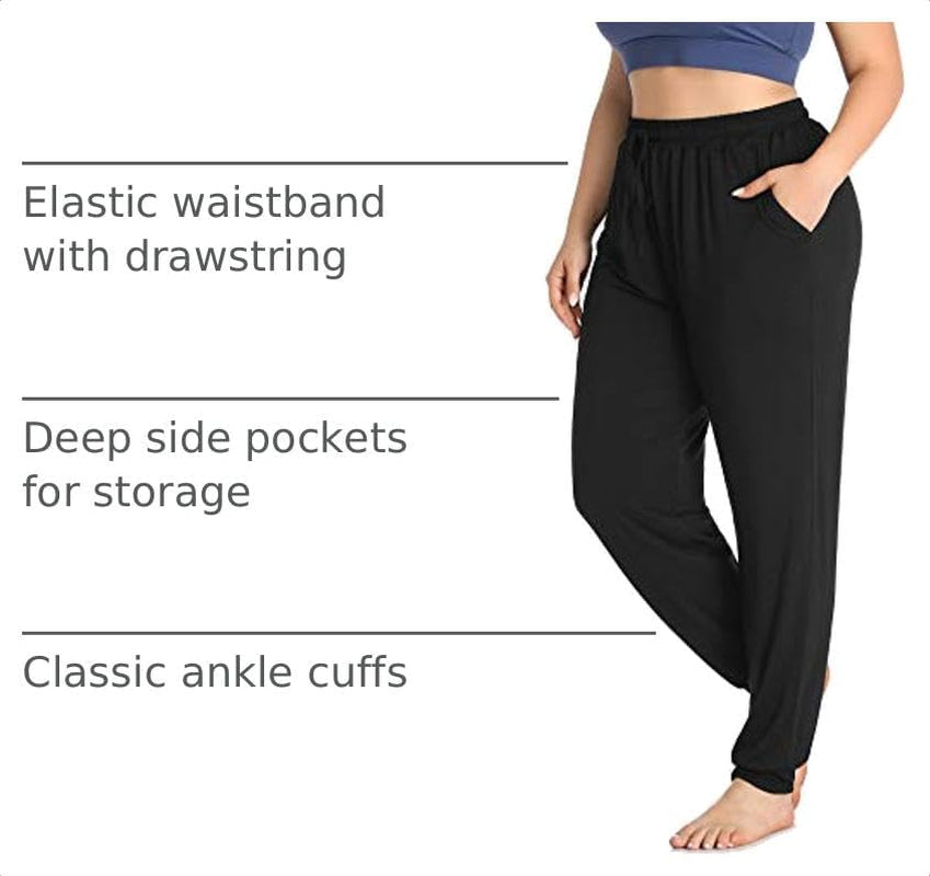 Elevate Your Comfort: Women's Plus Size Casual Lounge Yoga Pants with Drawstring and Pockets