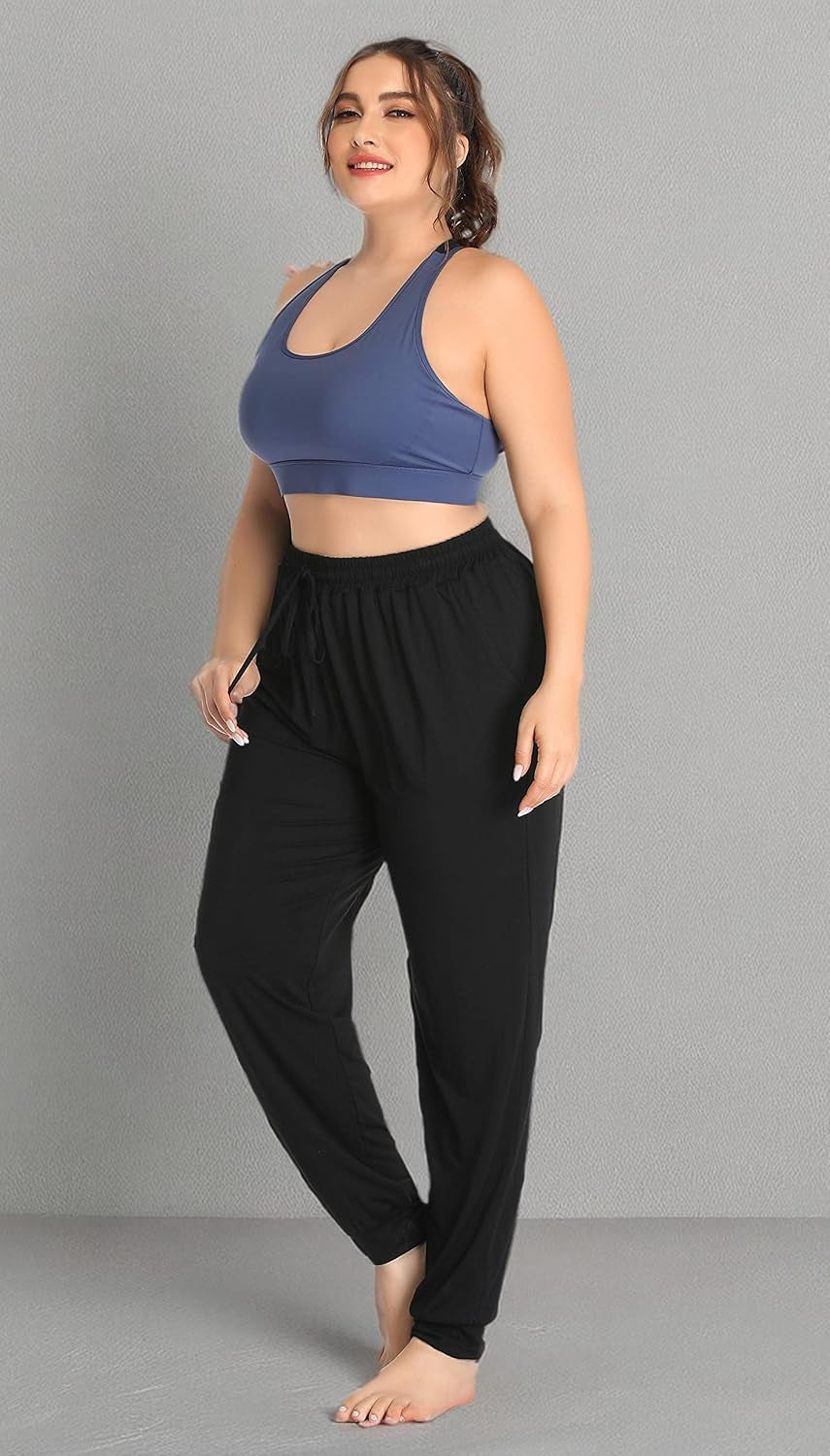 Elevate Your Comfort: Women's Plus Size Casual Lounge Yoga Pants with Drawstring and Pockets