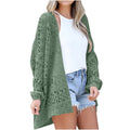 Lightweight Summer Fall Cardigan for Women Spring Open Front Long Batwing Sleeve Netted Crochet Cardigans Sweaters