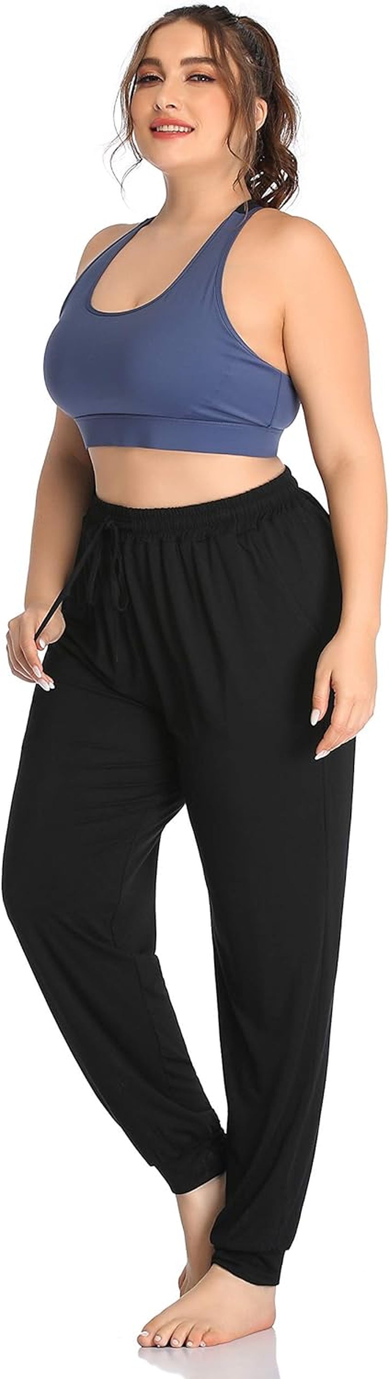 Elevate Your Comfort: Women's Plus Size Casual Lounge Yoga Pants with Drawstring and Pockets