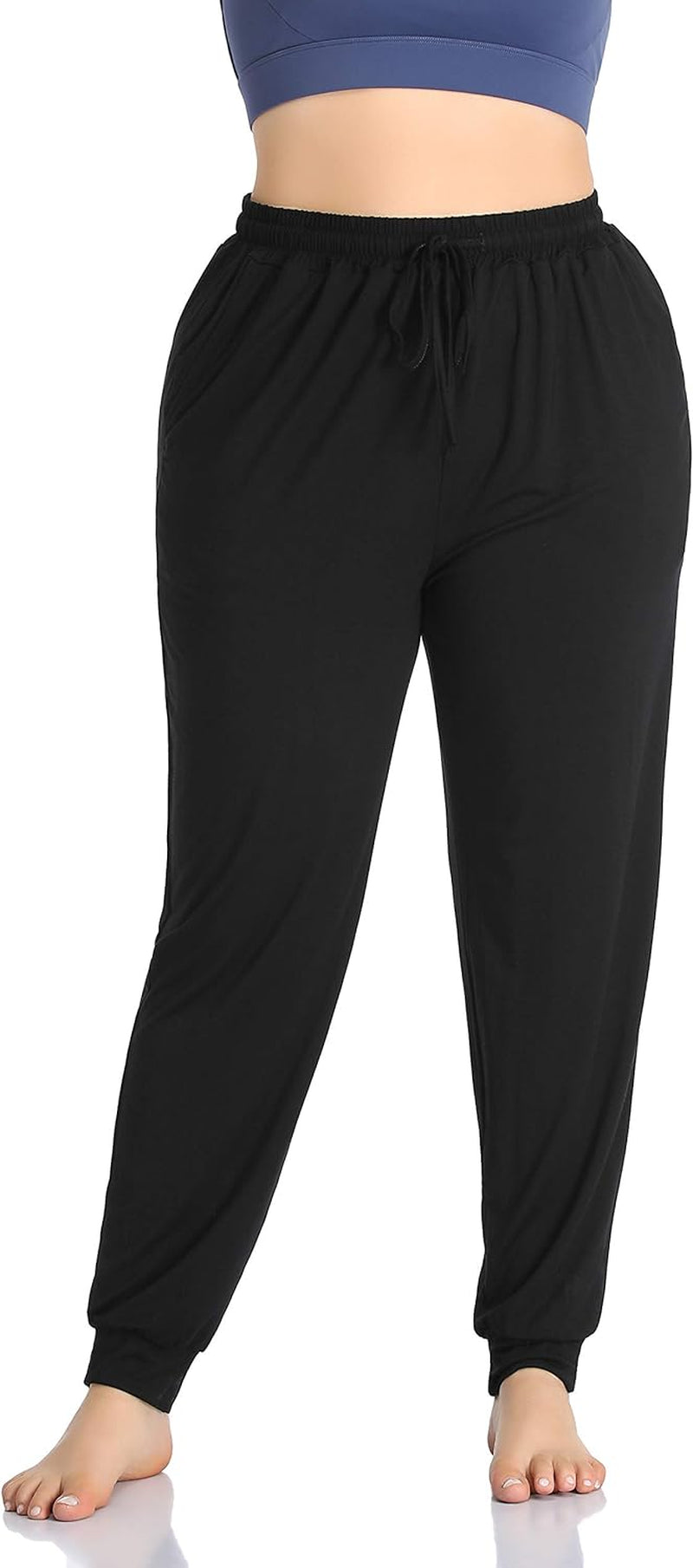 Elevate Your Comfort: Women's Plus Size Casual Lounge Yoga Pants with Drawstring and Pockets